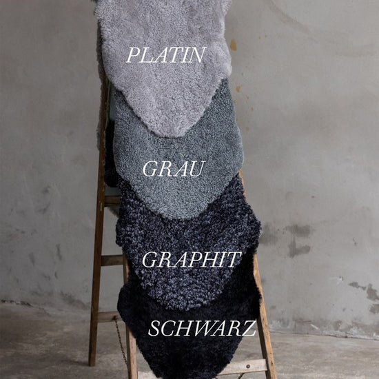 2er Lammfell Curly - Graphit - (geschoren gelockt curly)