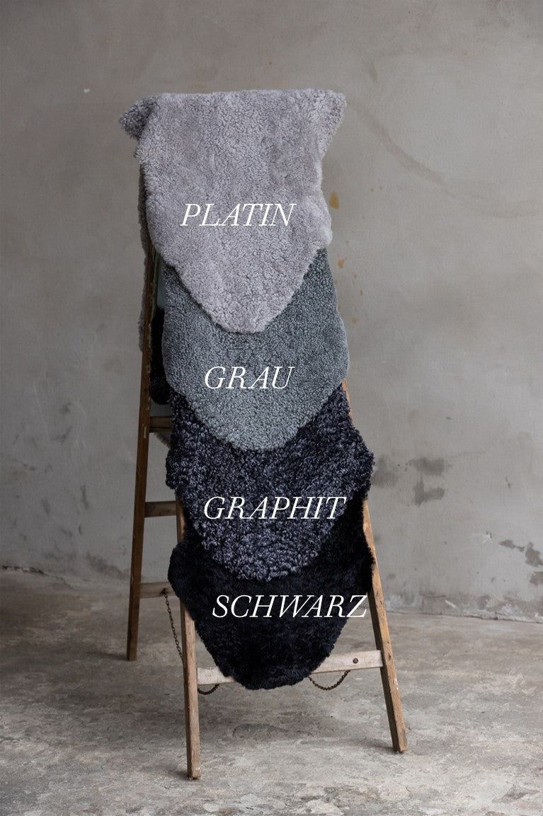 2er Lammfell Curly - Graphit - (geschoren gelockt curly)