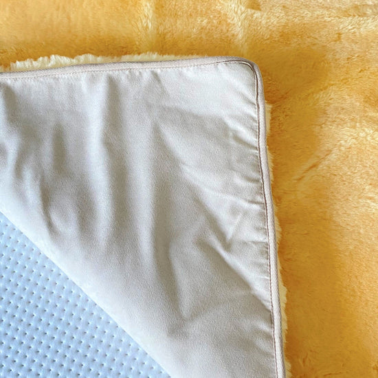 Lammfelldecke 190 x 90 cm Bettauflage Lammfellunterbett