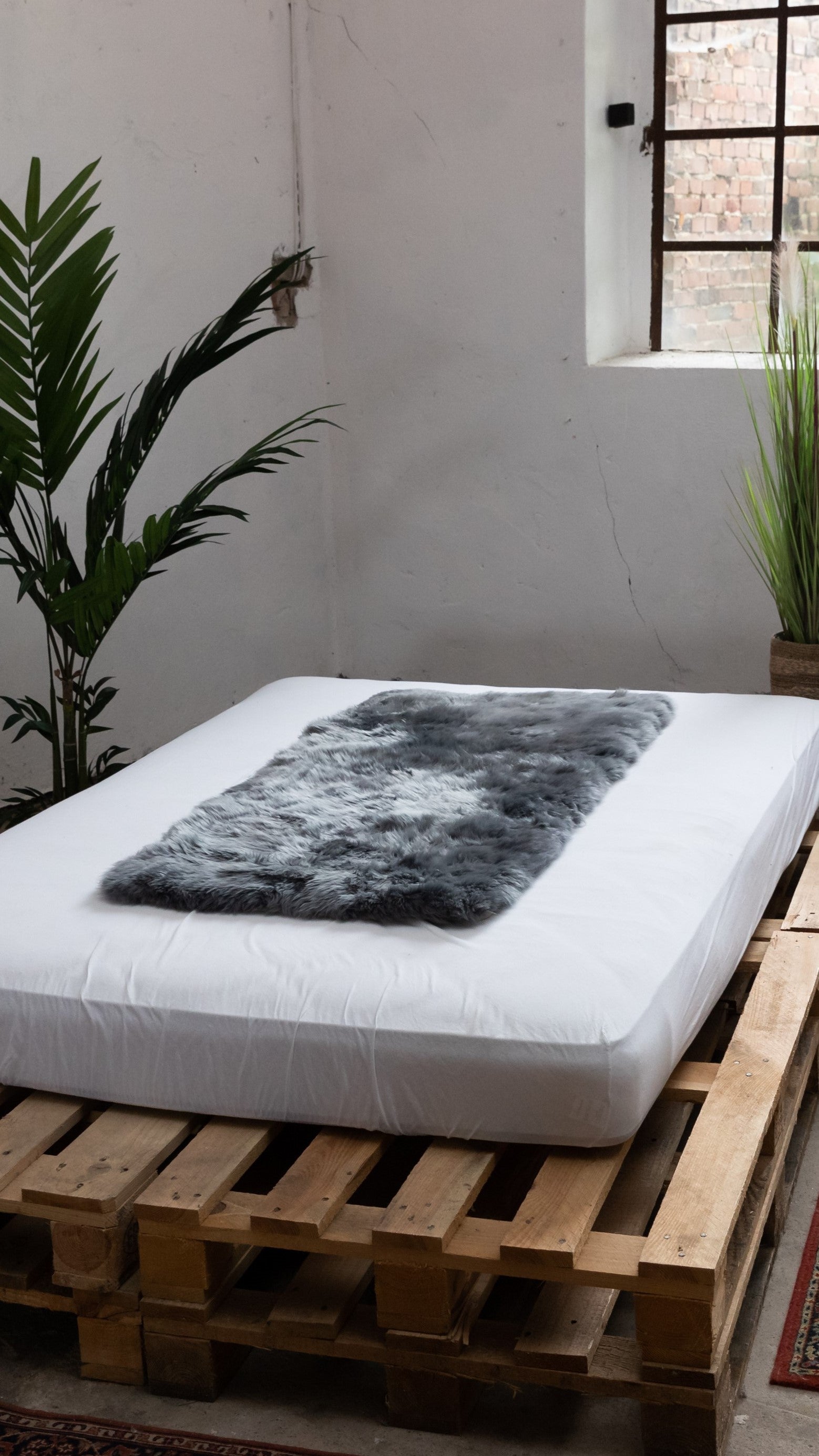 Lammfelldecke ca. 70 x 140 cm Grau/Anthrazit