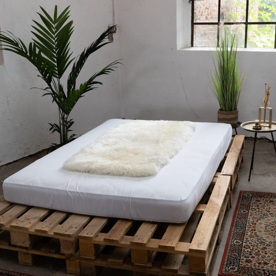 Lammfelldecke 80 x 160 cm Weiß