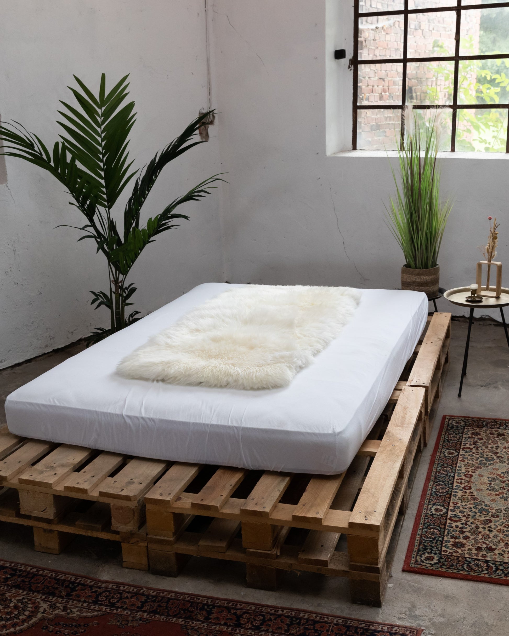 Lammfelldecke 80 x 160 cm Weiß