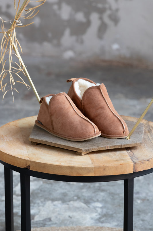 Kinder Lammfell Hausschuhe Lian l Braun l Gr. 26-36