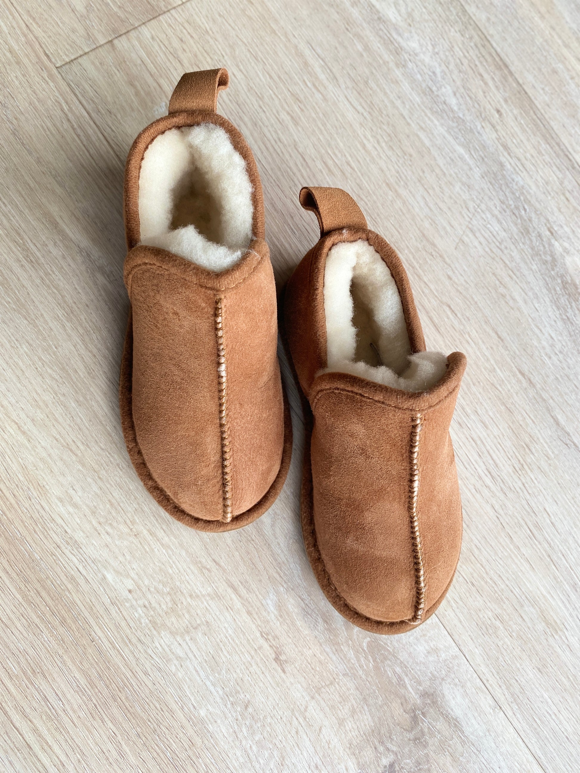 Kinder Lammfell Hausschuhe Lian l Braun l Gr. 26-36