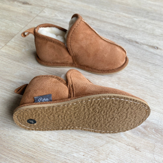 Kinder Lammfell Hausschuhe Lian l Braun l Gr. 26-36