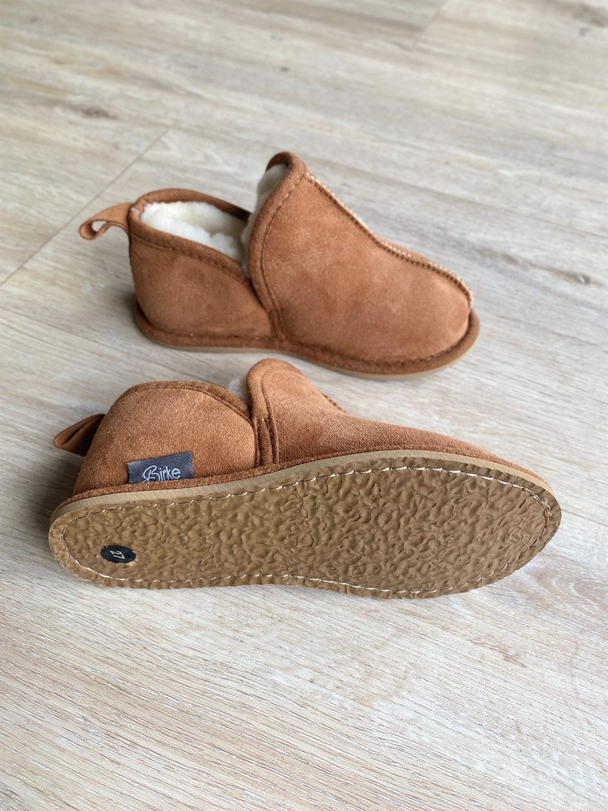 Kinder Lammfell Hausschuhe Lian l Braun l Gr. 26-36