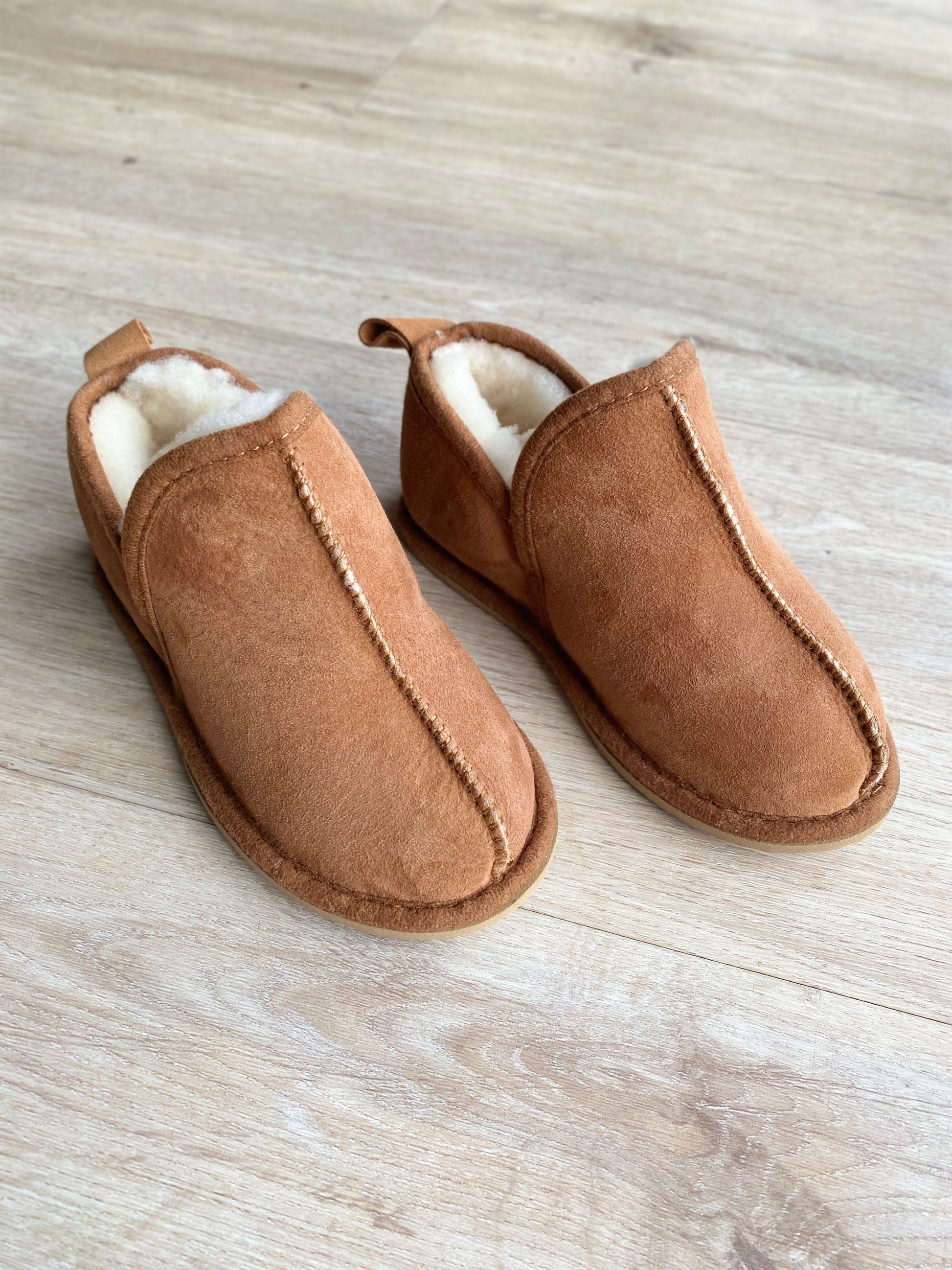 Kinder Lammfell Hausschuhe Lian l Braun l Gr. 26-36