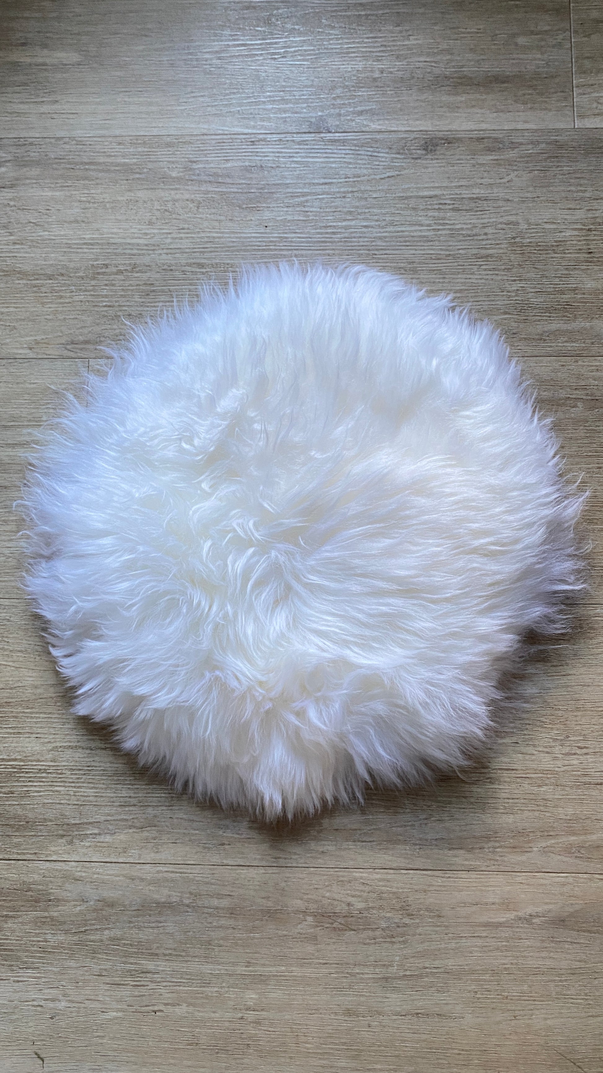 Lammfell Sitzauflage Rund Weiß