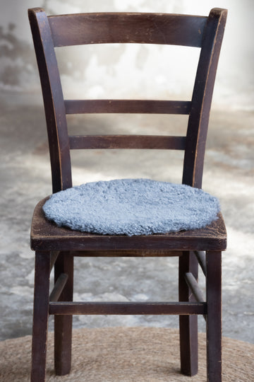 Lammfell Sitzauflage Curly Rund Grau