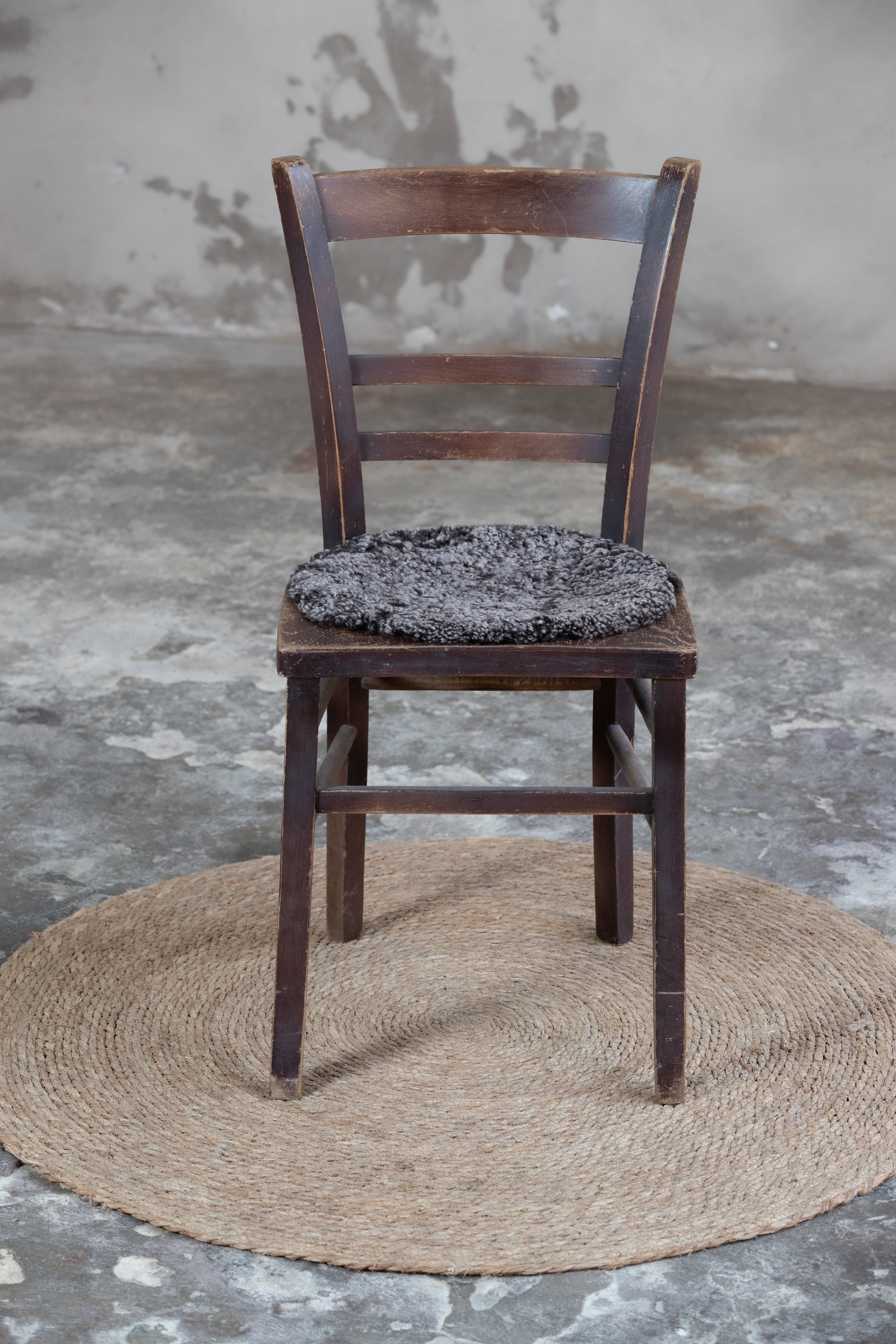 Lammfell Sitzauflage Curly Rund Mocca