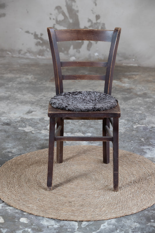 Lammfell Sitzauflage Curly Rund Mocca