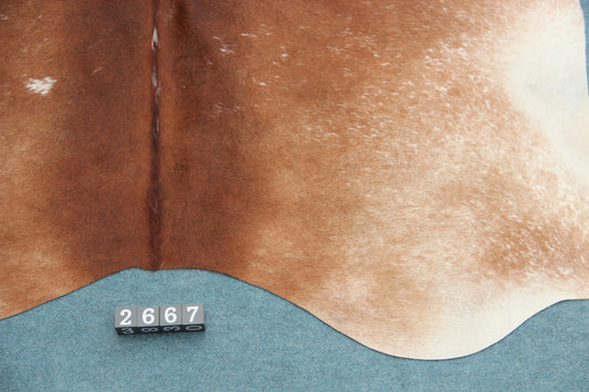 Kuhfell Beige Braun Weiß gesprenkelt (2667) 2-3 qm