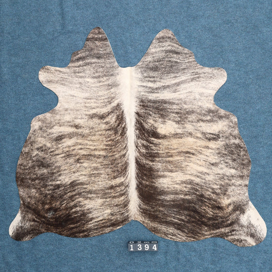 Kuhfell Grau Beige Weiß getigert (1394)