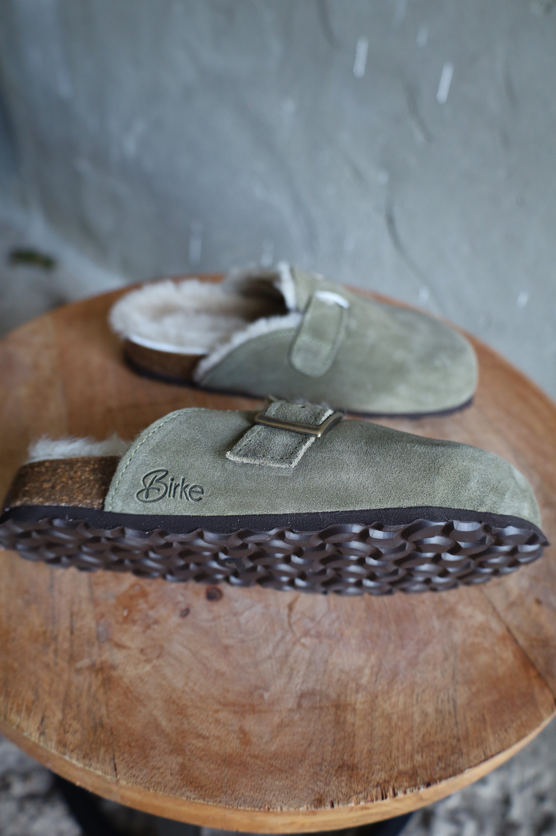 Lammfell Hausschuh - Glen- Olive