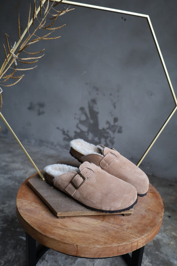 Lammfell Hausschuh - Glen- Taupe