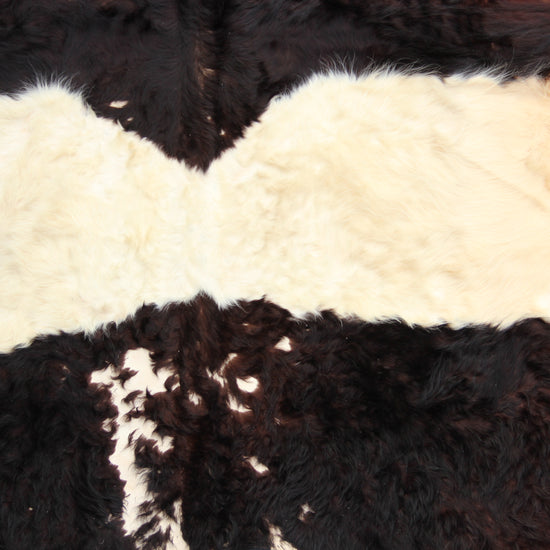 Kuhfell Schwarz Weiß (4167) XXL 4-5qm Langhaar Gelloway 2. Wahl