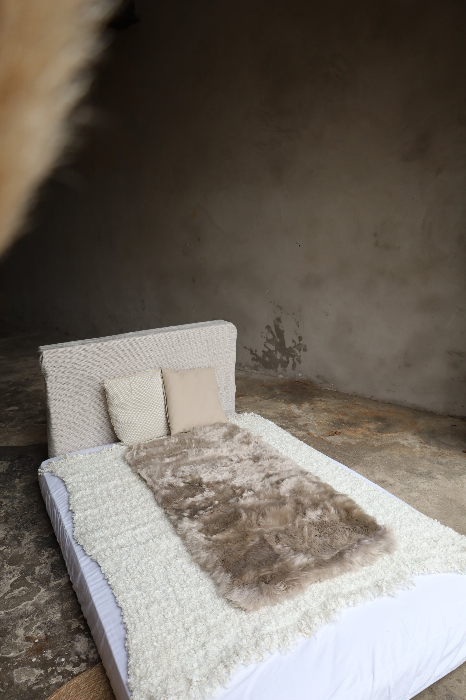 Lammfelldecke ca. 70 x 140 cm Kaschmir