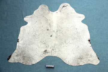 Kuhfell Grau Weiß (2689) 2-3 qm Silber-Schimmer