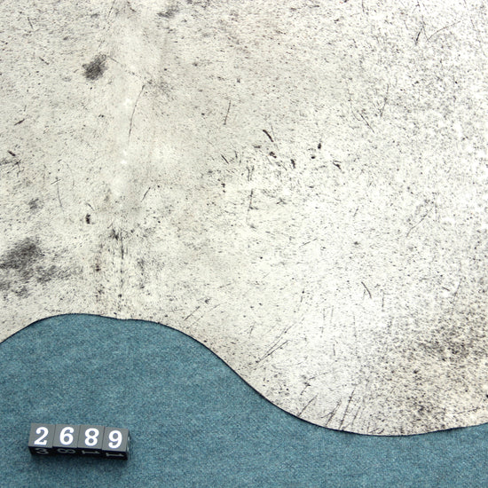 Kuhfell Grau Weiß (2689) 2-3 qm Silber-Schimmer